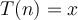T(n) = x